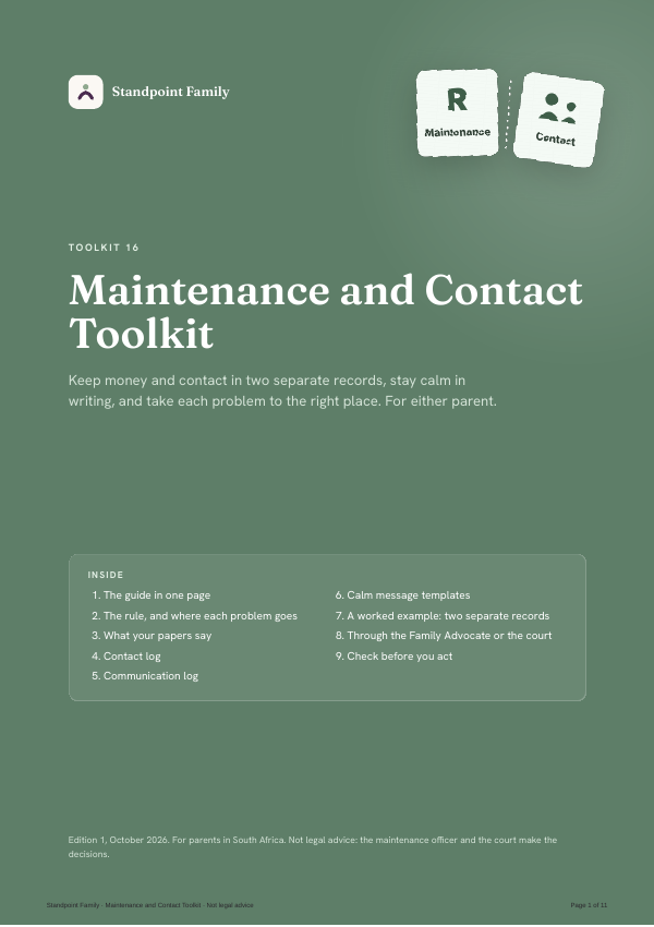 Maintenance and Contact Toolkit